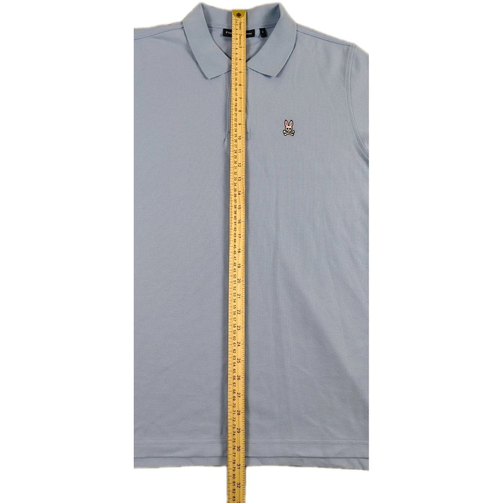 Psycho Bunny 100% Pima Cotton Polo Short Mens Sz 6 US LG Light Blue - Picture 6 of 9